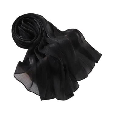 Imagem de Xale De Chiffon Plissado Com Brilho Para Mulheres, Estilo Malaio Simpl