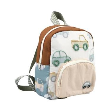 Imagem de Mochila Infantil Com Padrão De Carro Em Estilo Cartoon, Leve, Para Jar