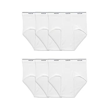 Imagem de Fruit of the Loom Cuecas masculinas de algodão sem etiqueta, Big Man - Pacote com 6 - Branco, XXL