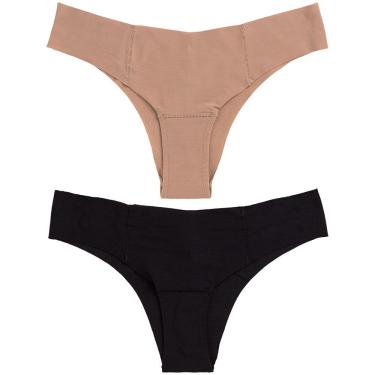 Imagem de Conjunto Calcinha Biquíni Bonjour by Hope Bege/Preto - 2 Peças