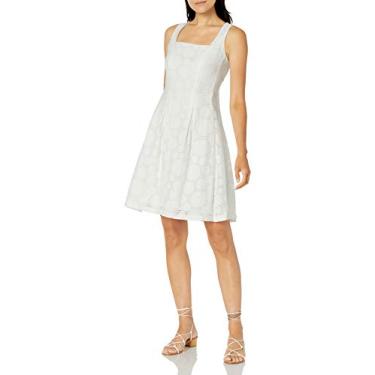 Imagem de Nine West Vestido feminino com pregas invertidas, Branco-i15, 48