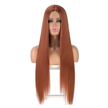 Imagem de Perucas femininas peruca sintética peruca longa reta para mulheres, perucas laranja cosplay para mulheres, cabelo natural resistente ao calor, cabelo loiro cinza, perucas de cabelo humano (cor: WL9352-350, comprimento esticado: 71,12 cm)
