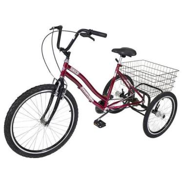 Imagem de Bicicleta Triciclo 3 Rodas- Vermelho Freio V-Brake - Dream Bike