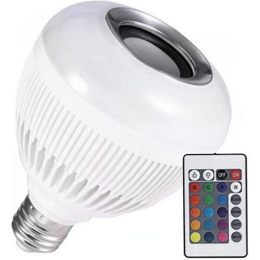 Imagem de Lâmpada Led Rgb Com Caixa De Som Bluetooth Controle Bivolt