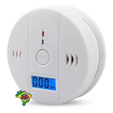 Imagem de Sensor Alarme Aviso Vazamento Gás Branco Casa Segurança Lcd