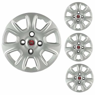 Imagem de Jogo Calota Aro 13 Uno Vivace 2011 à 2013 Fiat + Emblema Resinado