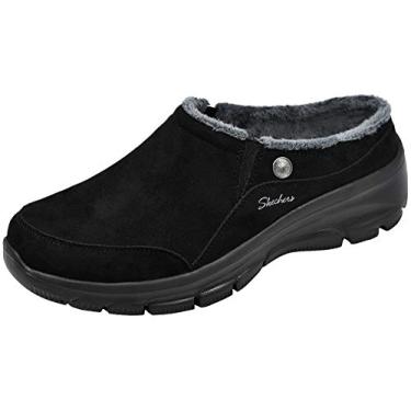 Imagem de T nis feminino Skechers Easy Going-Latte-Twin Gore sem cadar o aberto nas costas mule, Black/Grey, 8