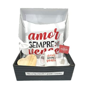 Imagem de Super Kit Cesta Presente Dia Dos Namorados Almofada Caneca (Branco e Vermelho)