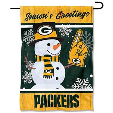 Imagem de Bandeira dupla face Green Bay Packers Holiday Winter Snow Garden