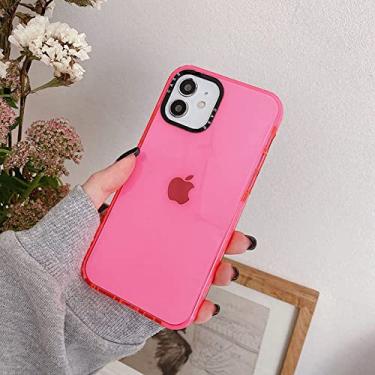Imagem de Capa de telefone para iPhone 13 12 11 Pro Max mini 7 8 Plus SE 2020 X XR XS Max Capa traseira transparente de silicone macio, RoseRed, para iPhone SE 2020