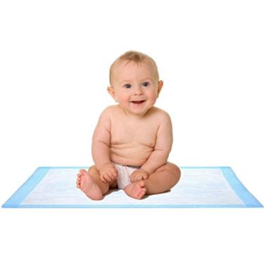 Imagem de Forro descartável para trocador de bebê – Pacote econômico de 50 unidades (43 x 60 cm) – Almofada interna impermeável e absorvente para incontinência com protetor de umidade – Pequeno