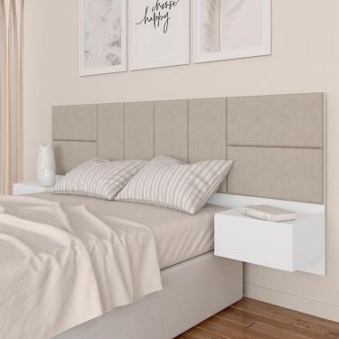 Imagem de Cabeceira Suspensa Para Cama Casal Malibu Bran/bege -  M. Arapongas