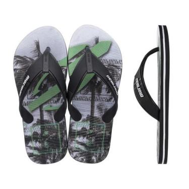 Imagem de Chinelo Masculino Mormaii Tropic Pro Pt/Bco 11538  Grendene