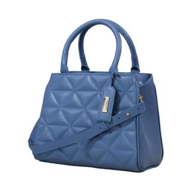 Imagem de Bolsa Tote Azul Costura Triangular  Comfort