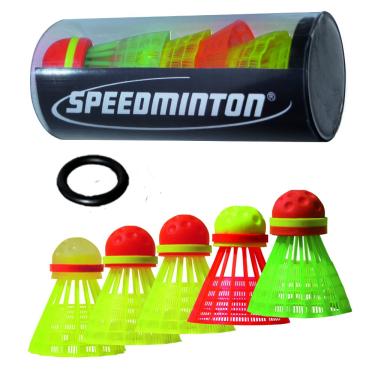 Imagem de Speedminton Pacote com 5 tubos Speeder – incluindo 5 pássaros diferentes para velocidade – badminton/crossminton para jogos ao ar livre (SM03-100-5)