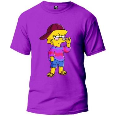 Imagem de Camiseta Lisa Simpsons Masculina E Feminina 100% Algodão Primeira Linh