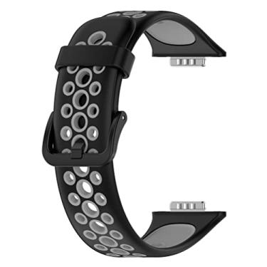 Imagem de EMUKOEP Pulseira compatível com Huawei Watch Fit 2 Pulseira de silicone de dois tons para Huawei Watch FIT 2 Pulseiras de substituição para Smartwatch Pulseira esportiva