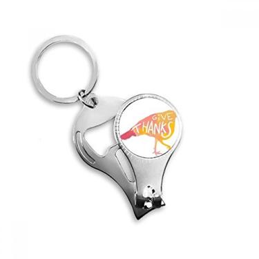 Imagem de Dia de Ação de Graças Peru Aquarela Alicate Anel Chaveiro Abridor de Garrafas Cortador