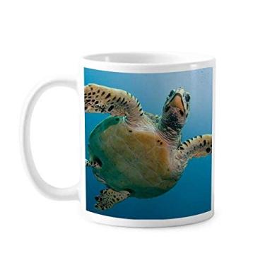 Imagem de Caneca azul oceano tartaruga ciência imagem natureza caneca cerâmica café porcelana xícara louça