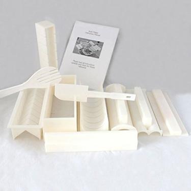 Imagem de Skert, Conjunto de máquinas de rolo de sushi DIY com moldes principais para dispositivos incluem 11 peças de bolas de arroz para enrolar para sushi, equipamento de rolo fácil de fabricar, kit de fabricação de sushi – Máquina de rolo, da Sushi Mould