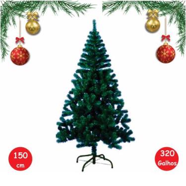 Imagem de Árvore De Natal Tradicional Pinheiro Verde Luxo Cheia 150cm 320 Galhos