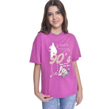 Imagem de Camiseta Oversized Juvenil Feminino Amofany When Class Is Over - Pink