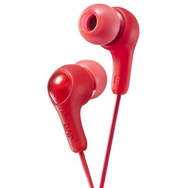 Imagem de JVC Fones de ouvido gomosos com pacote de papel, som potente, ajuste confortável e seguro, fones de ouvido de silicone P/M/G - HAFX7RN (vermelho)