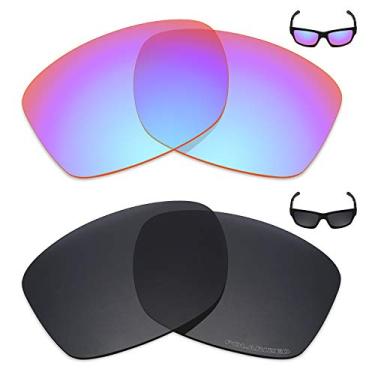 Imagem de Mryok+ 2 pares de lentes polarizadas de substituição para óculos de sol Oakley Jupiter Squared – Rosa cobalto/preto Stealth