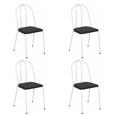 Imagem de Conjunto com 4 Cadeiras Estér Preto e Branco