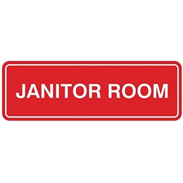Imagem de Placa de porta/parede da Janitor - Plástico gravado a laser - Placa perfeita para casa, negócios ou escola