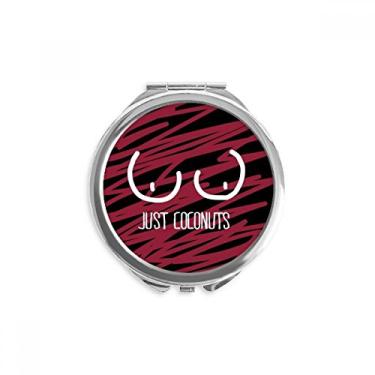 Imagem de Just Coconuts — Bolso de vidro portátil redondo com desenho divertido vermelho e rosa