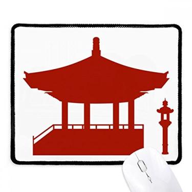 Imagem de Mousepad China Pavilion Culture padrão contorno borda costurada tapete de borracha para jogos