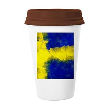 Imagem de Caneca de Cerâmica Canecas Canecao com Estampa de Bandeira Sueca Abstrata de Vidro para Beber Café