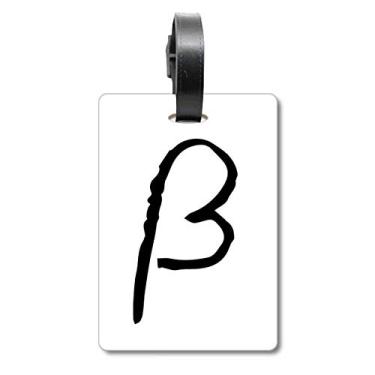 Imagem de Alfabeto grego beta silhueta preta bolsa etiqueta bagagem cartão pendurado Scutcheon etiqueta