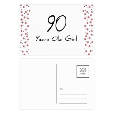 Imagem de 90 anos de idade Menina Longevidade Natal Flor Celebração Cartão Postal Bênção Cartão Postal