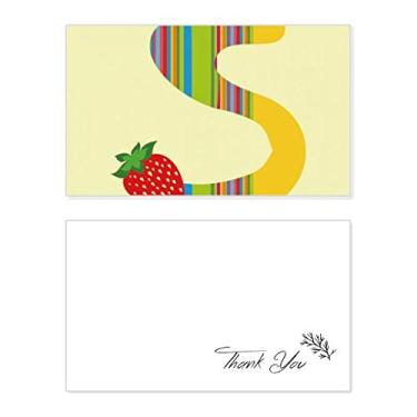 Imagem de S Alfabeto Fruta, Morango, Estampa Fofa, Cartão de Agradecimento de Aniversário