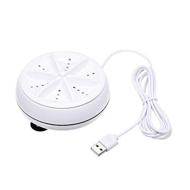 Imagem de KKmoon Mini máquina de lavar 2 em 1 portátil rotativa lavadora de turbina ultrassônica com cabo USB conveniente para viagens de negócios em casa (B)