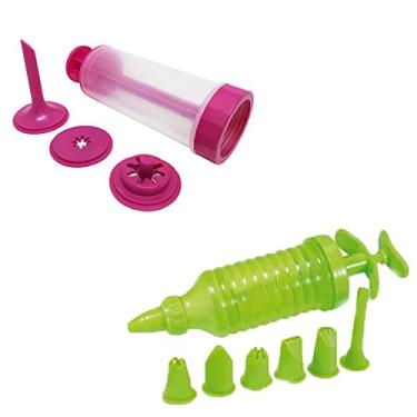 Imagem de Kit Máquina Manual De Fazer Churros + Decorador Bolos 7 Bicos