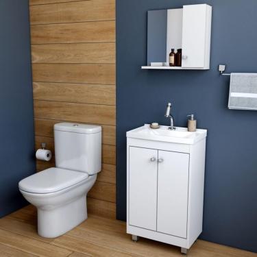 Imagem de Gabinete Banheiro com Cuba e Espelheira 45cm Multimóveis CR10057 Branco