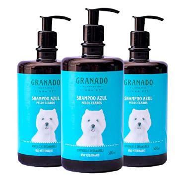 Imagem de Shampoo Granado Pet Azul Para Pelos Claros 500ml (Kit com 3)