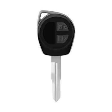 Imagem de Chaveiro de substituição, 2 botões de entrada sem chave remoto Smart Key Shell Case Blade para Vitara Swift Ignis SX4 Liana Alto Preto