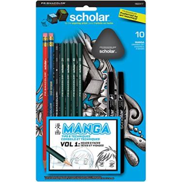 Imagem de Prismacolor Conjunto de desenho de mangá Scholar, para adultos, kit de 10 peças