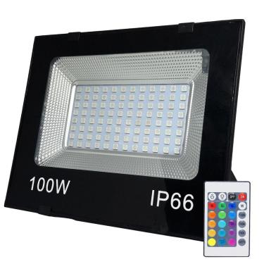 Imagem de Refletor Holofote Led Rgb C/ Controle Bivolt IP66 100W