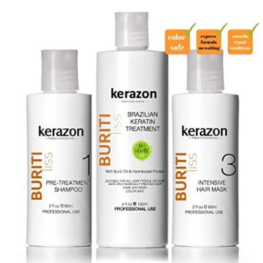 Imagem de Shampoo esclarecedor com Tratamento Brasileiro de Queratina e Máscara intensiva de Cabelo kit Tratamiento de Keratina Alisado 120ml. A embalagem pode variar.