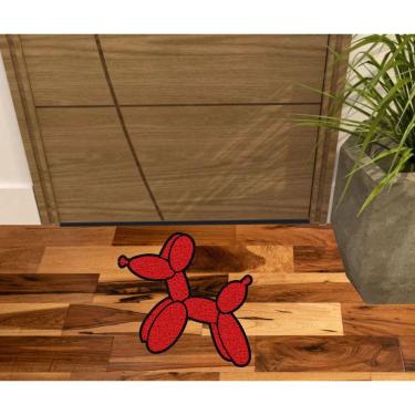 Imagem de Tapete Divertido Bexiga Formato Cachorro Grande Para Porta.