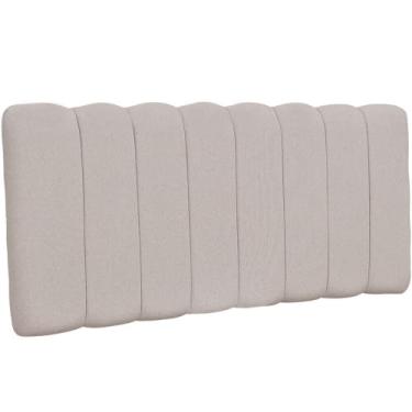 Imagem de Cabeceira Cama Box Painel Casal Queen 160 cm Dubai W01 Linho Bege - Lyam Decor