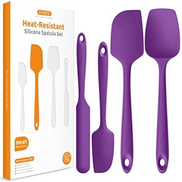 Imagem de U-Taste: Conjunto de espátula de silicone resistente ao calor: Utensílio de grau alimentício de alta temperatura sem costura, flexível, mistura, cozinha