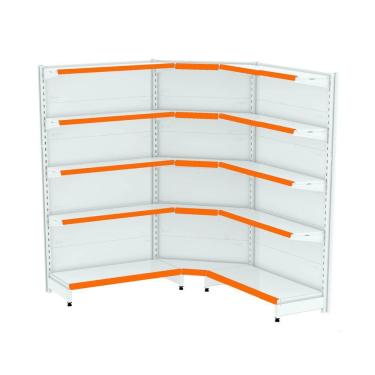 Imagem de Gondola Parede 202 Fit Ate 2 Metros 1 Canto Branco 15b Pe La