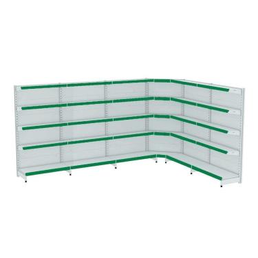Imagem de Gondola Parede 202 Fit Ate 5 Metros 1 Canto Branco 30b Pe Ve