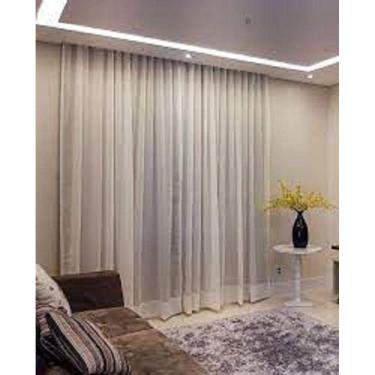 Imagem de Cortina Trilho Suiço Forro Com Voil 6.00 X 2.60 Para Trilho De 3 Até 4 Metros